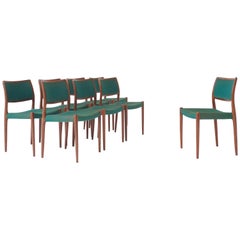 Set of Eight Niels O. Møller Model 80 Dining Chairs, JL Moller, Denmark, 1960s
