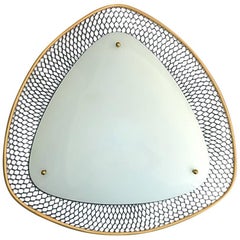 Black Enameled Metal White Plastic Flush Mount Mategot Biny Sarfatti Style 1950s