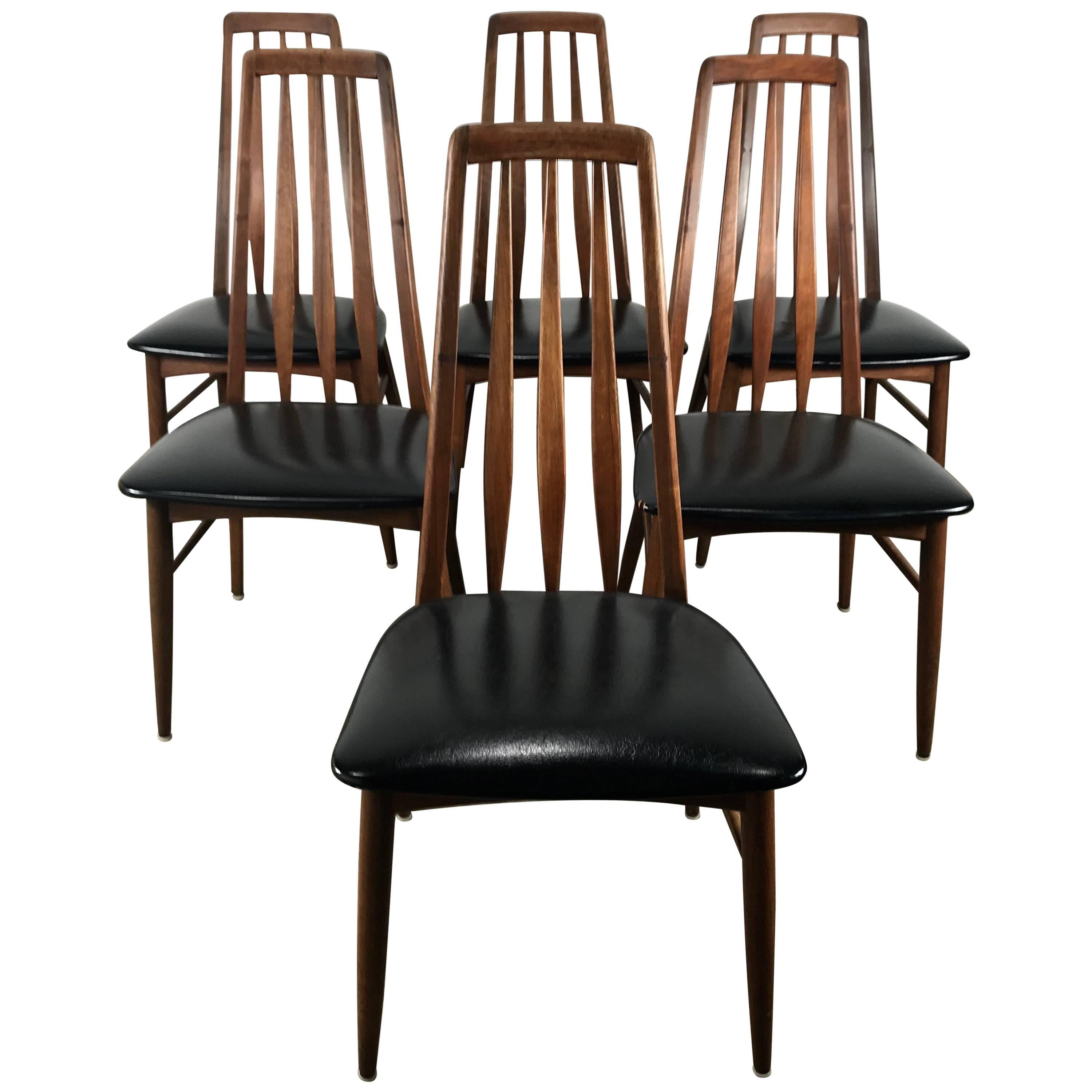 Set of Six Danish Modern "Eva" Chairs by Niels Kofoed Denmark