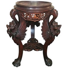 Antique Wood Stand in the Style of Viardot, circa 1880