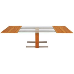 Vladimir Kagan Midcentury "Cubist" Dining Table with Leaves and Console/Server