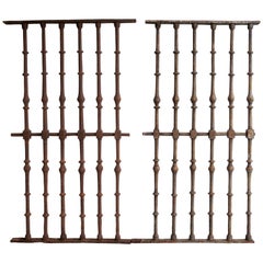 Antique Set of Two Grilles Wrought Iron Baroque, 17th Century