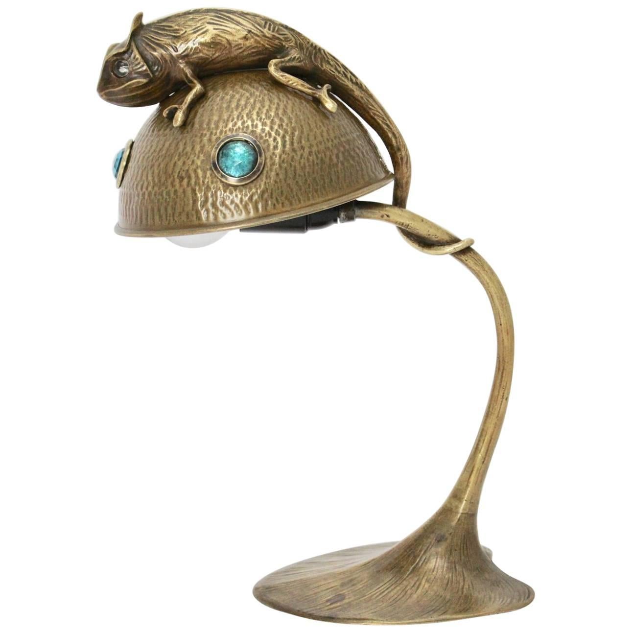 Bronze Art Nouveau Table Lamp France