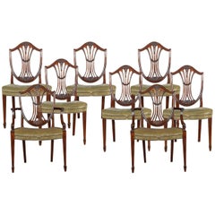 Set of Eight Mahogany Shield Back Dining Chairs
