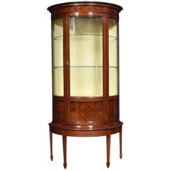 Mahogany Sheraton Revival Half Round Display Cabinet