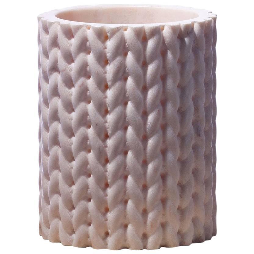 Tricot Vase Small- Pink Marble For Sale