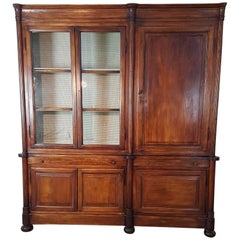 Antique 19th Century Italian Poplar Wood Bookcase or Sideboard