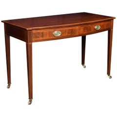 Sheraton Revival Mahogany Two-Drawer Bow Front Serving Table