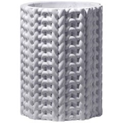 Tricot Vase Large, White Marble