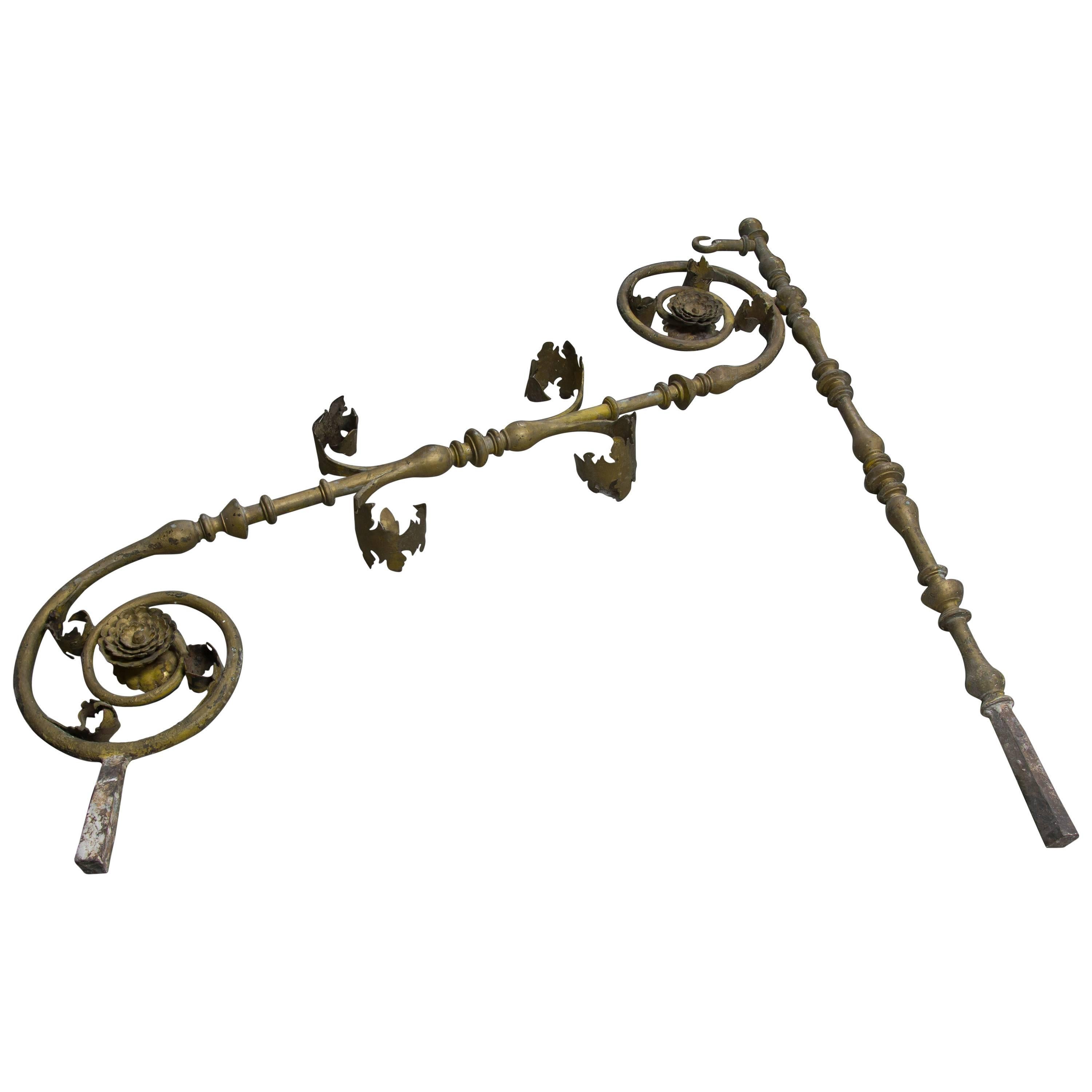 Set of Two wrought Iron Supports, 16th-17th Century