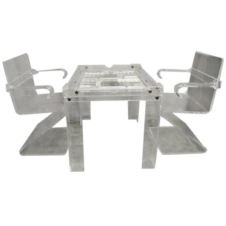 Board Game and Chairs for Backgammon at 1stDibs