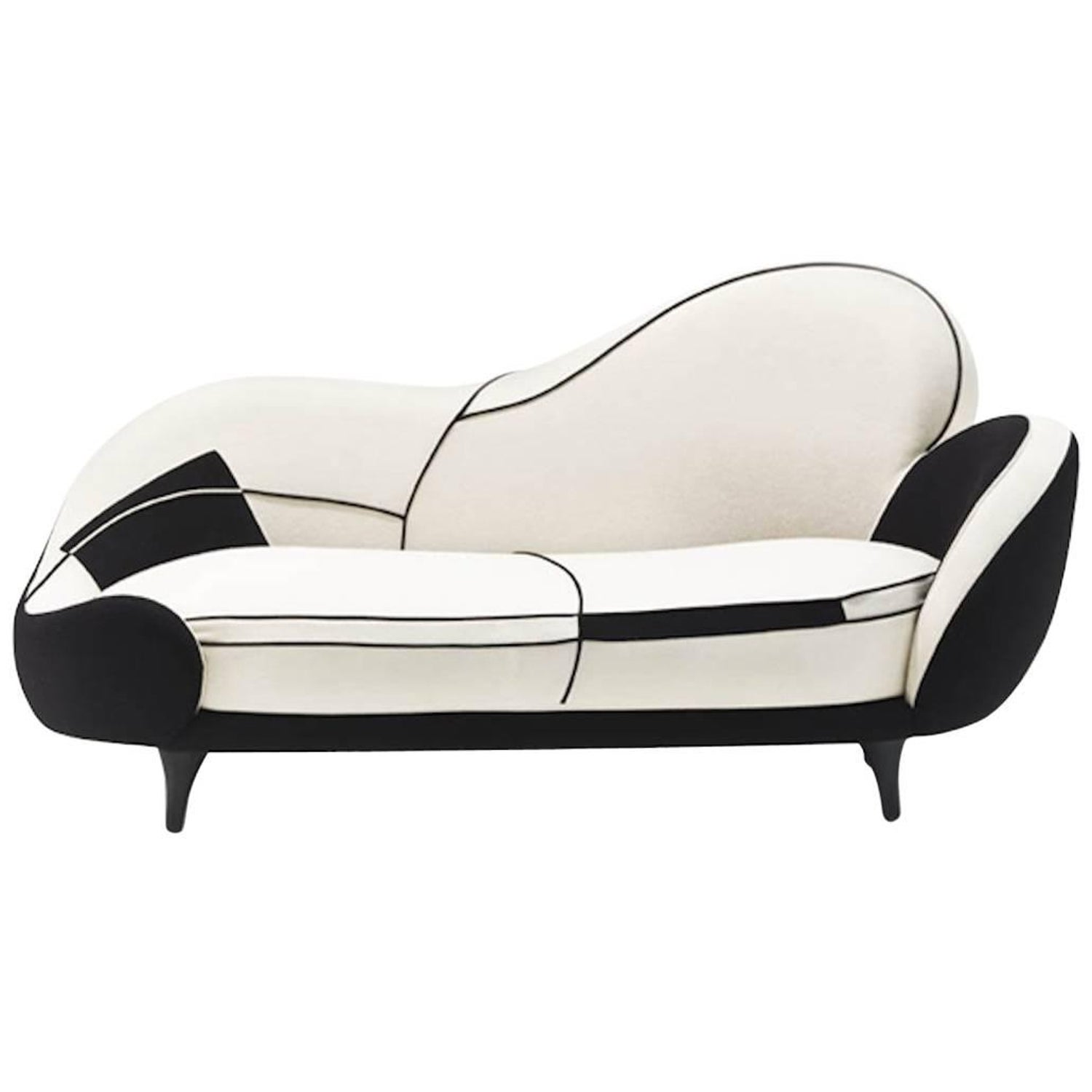 Saula Marina Sofa by Javier Mariscal in Black and White Fabric or Leather  For Sale at 1stDibs