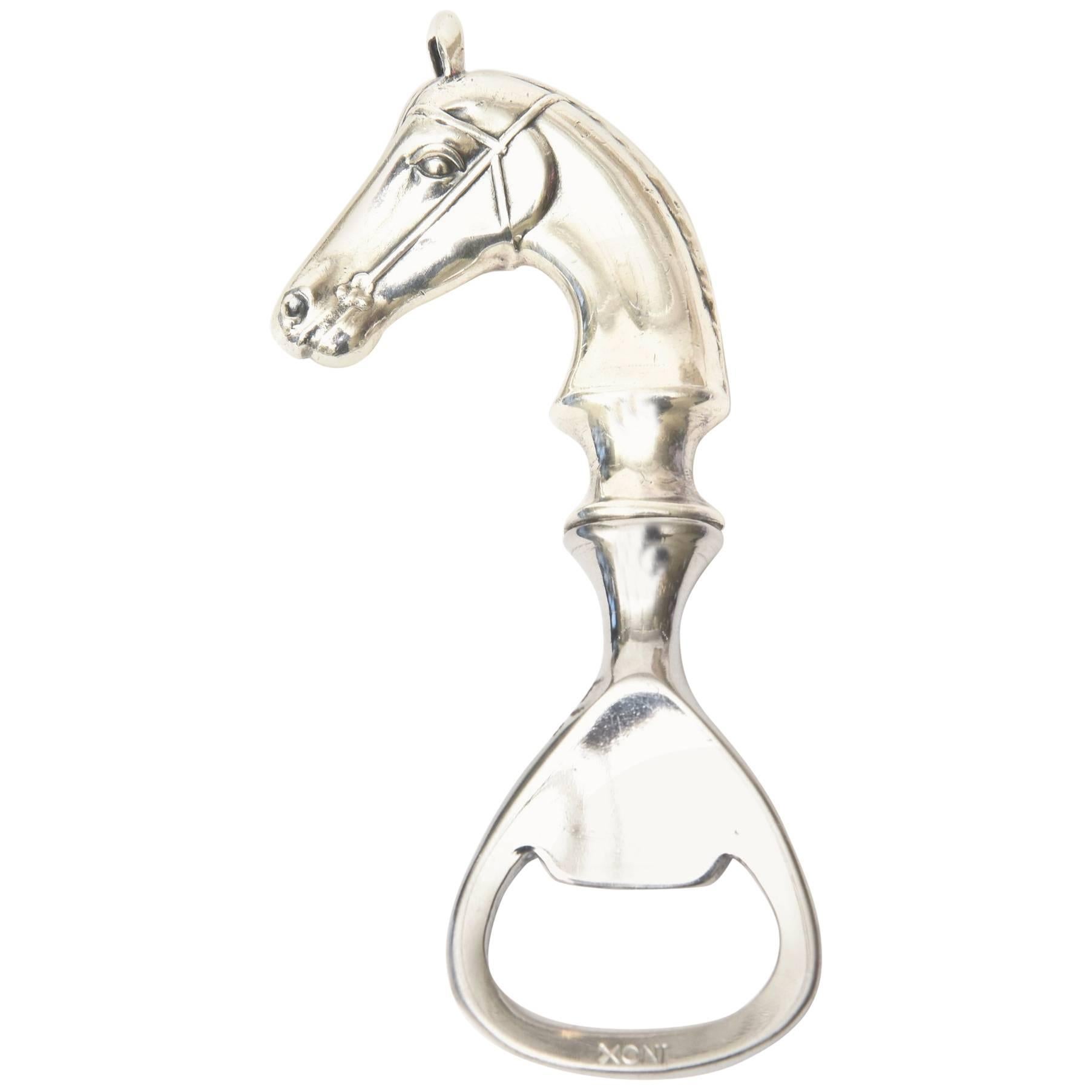 English Hallmarked Sterling Silver Horse Bottle Opener / Barware 