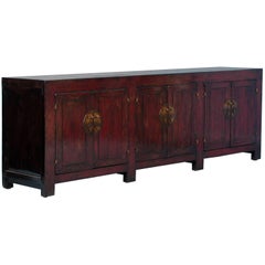 Antique Chinese Red Lacquered Sideboard