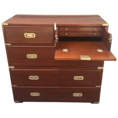 Regency Brass-Mounted Mahogany Secrétaire Campaign Chest