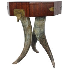 Antique Accent Horn Table