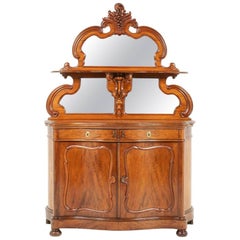 Antique Dutch Mahogany Serpentine Buffet