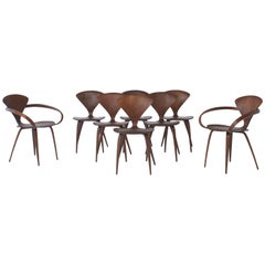 Set of Eight Norman Cherner Dining Chairs, Made by Plycraft in the USA, 1960s
