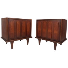 Pair of Walnut Nightstands by American of Martinsville