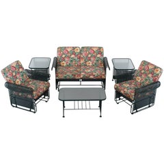 Vintage Harbour Pointe Woodard Six-Piece Wrought Iron Patio Set, 1980