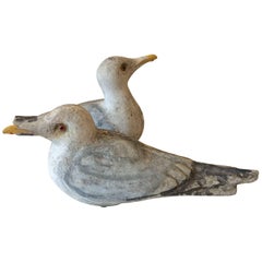 Magical Pair of Concrete Seagull Sculptures