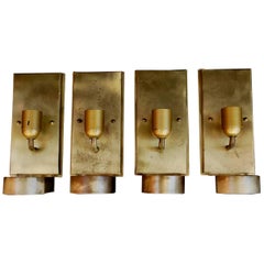 Sexy Set of Four Italian 1960s Brass Sconces