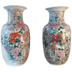 A large pair of 19th century Imari vases.