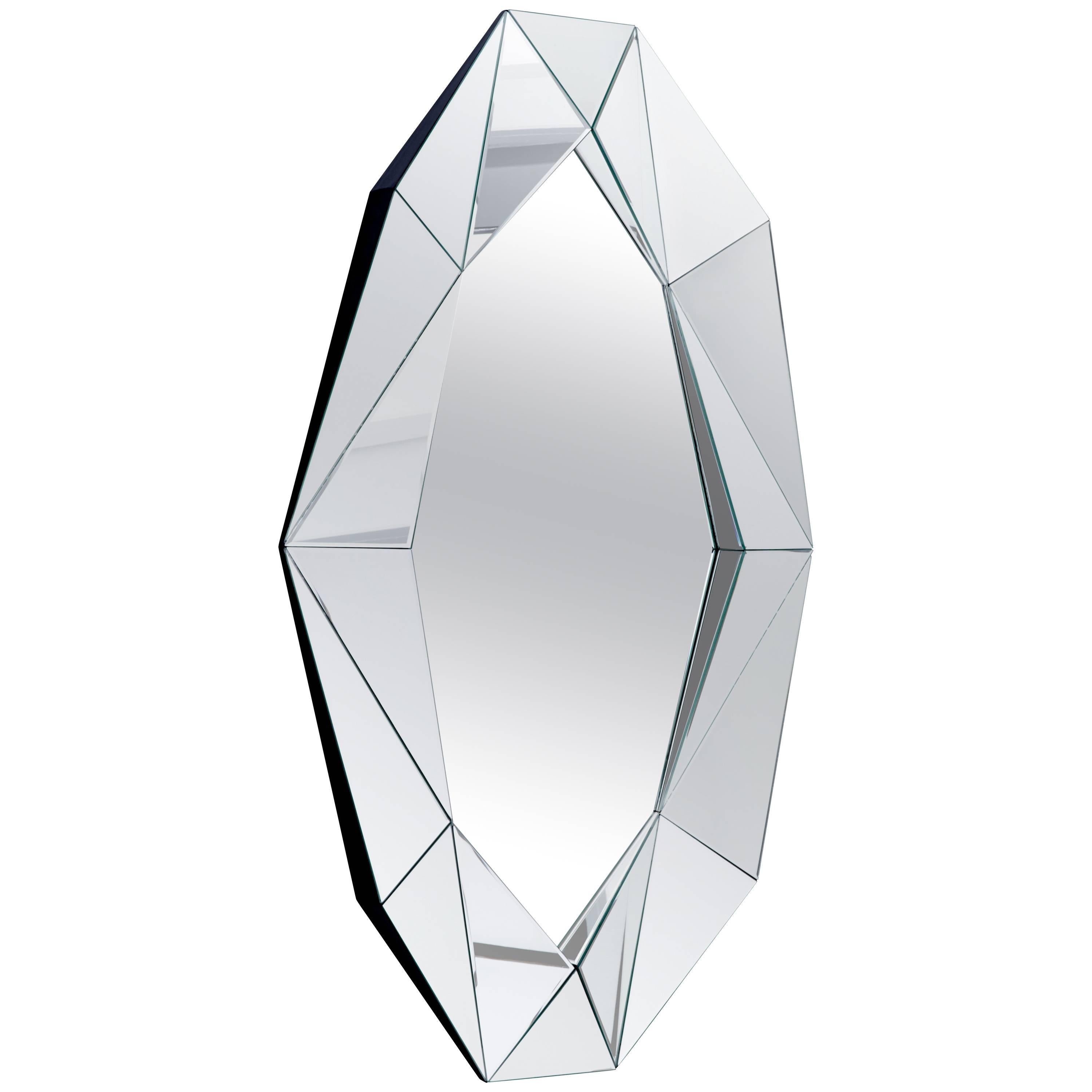 Silver Large Diamond Decorative Mirror at 1stDibs | large diamond mirror