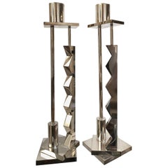 Pair of Candlesticks by Ettore Sottsass for Swid Powell, Signed