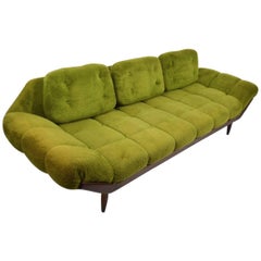 Grünes Shag-Sofa