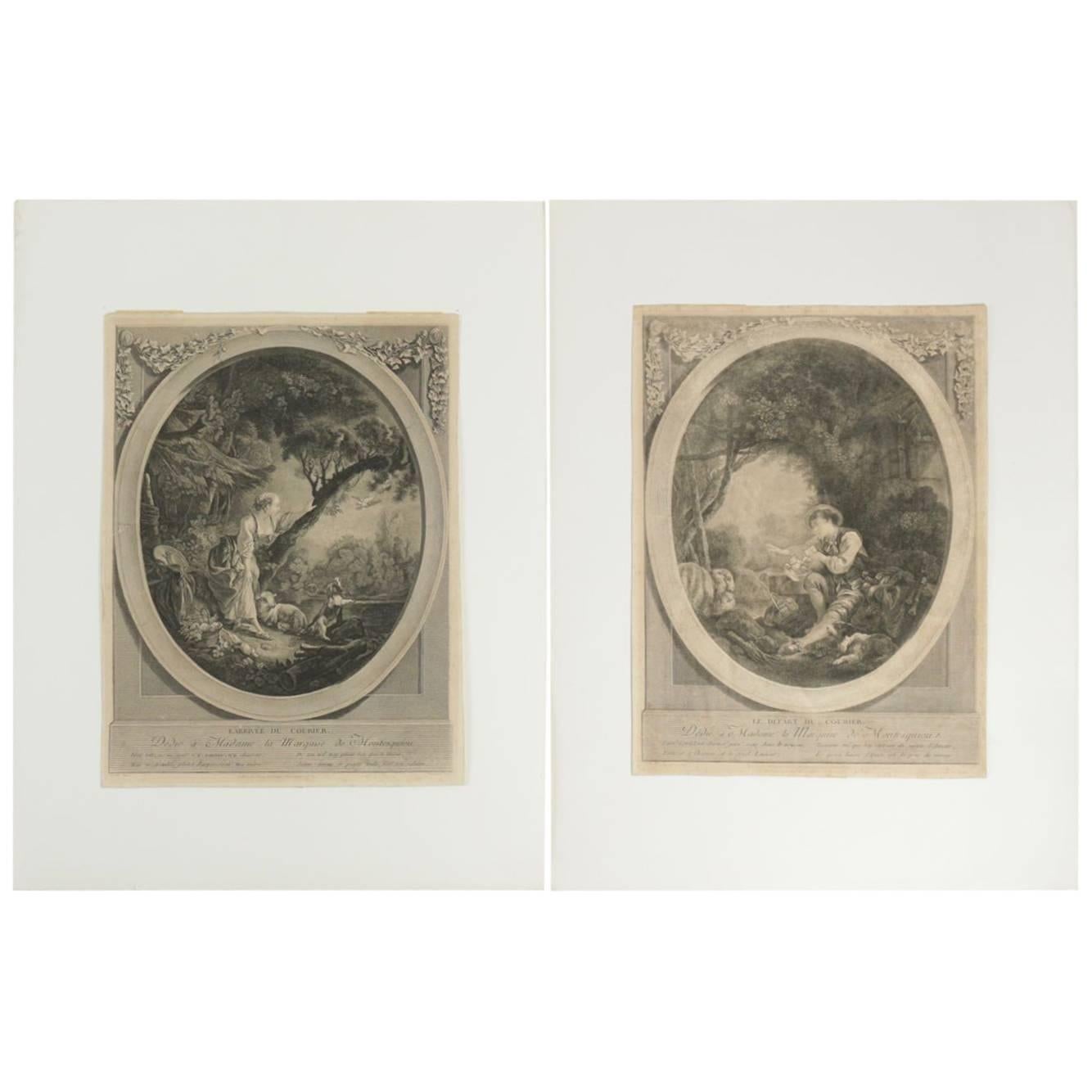 Paire de gravures en acier du 19ème siècle