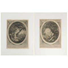 Antique Pair of Steel Engraving from the 19th Century