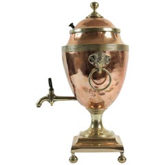 English Water Warmer and Dispenser in Copper and Brass