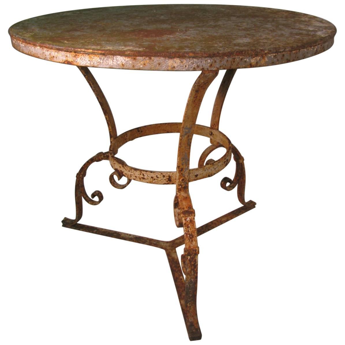 Late 19th Century Hand-Wrought Iron Garden Table