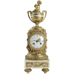 Clock in Gold Gilt Bronze, 19th Century Made by Deniere, Paris