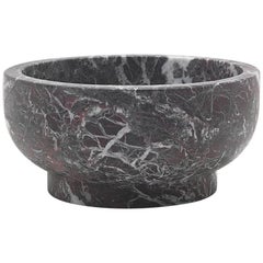 Bowl in Rosso Levanto Marble by Cristoforo Trapani, Made in Italy