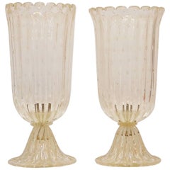 Monumental Barovier Hollywood Regency Murano Urn-Shaped Lamps