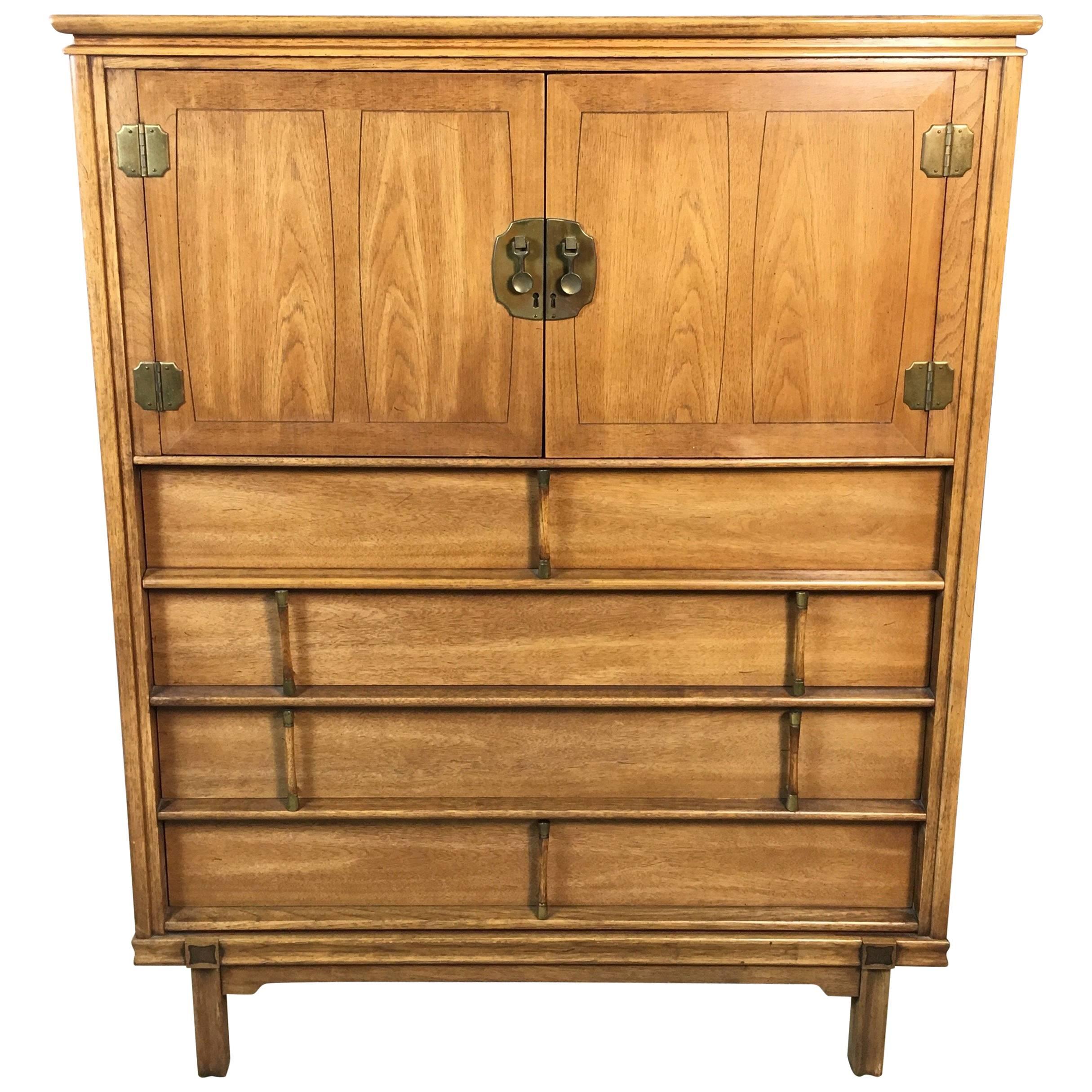Asian-Style Highboy Dresser, 1960s For Sale