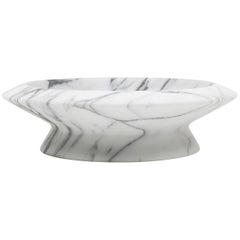 New Modern Centrepiece in White Arabescato Marble, creator Ivan Colominas