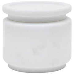 New Modern Small Pot in White Michelangelo Marble, creator Ivan Colominas