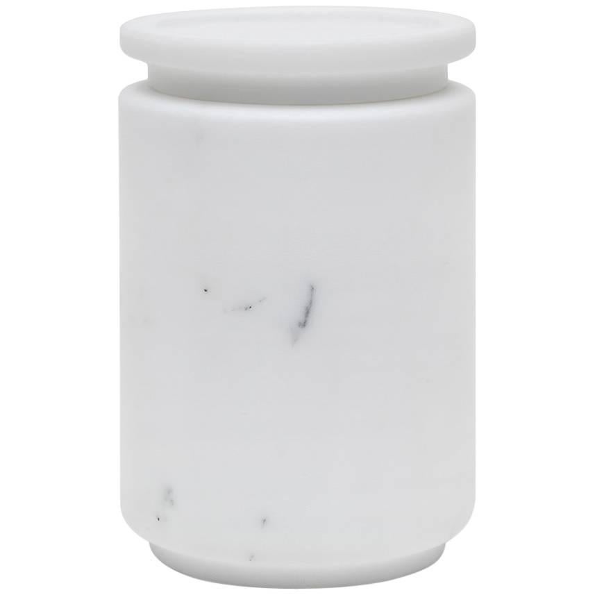New Modern Large Pot in White Michelangelo Marble, creator Ivan Colominas  For Sale