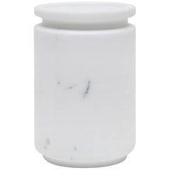 New Modern Large Pot in White Michelangelo Marble, creator Ivan Colominas