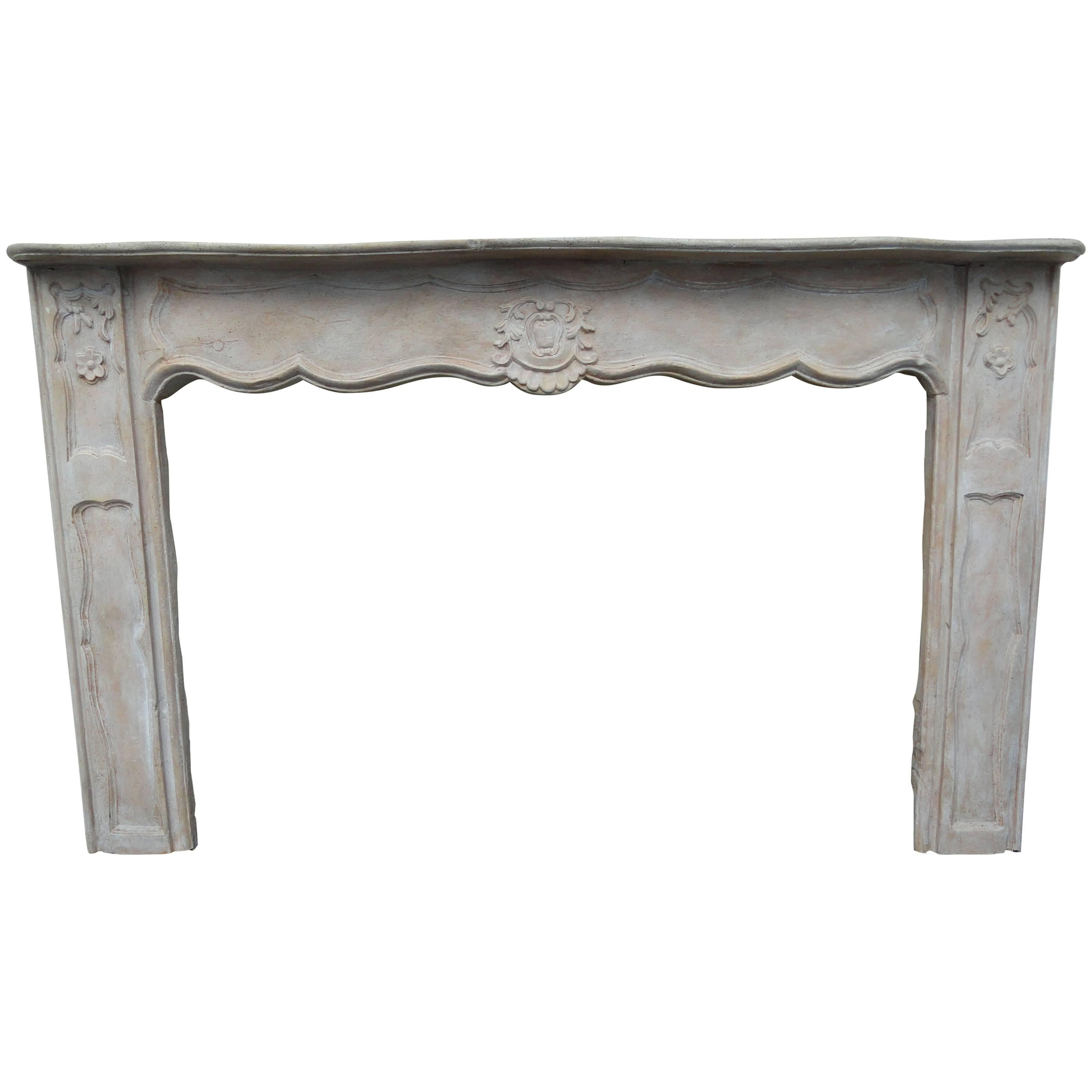 19th Century French Wood Mantel For Sale
