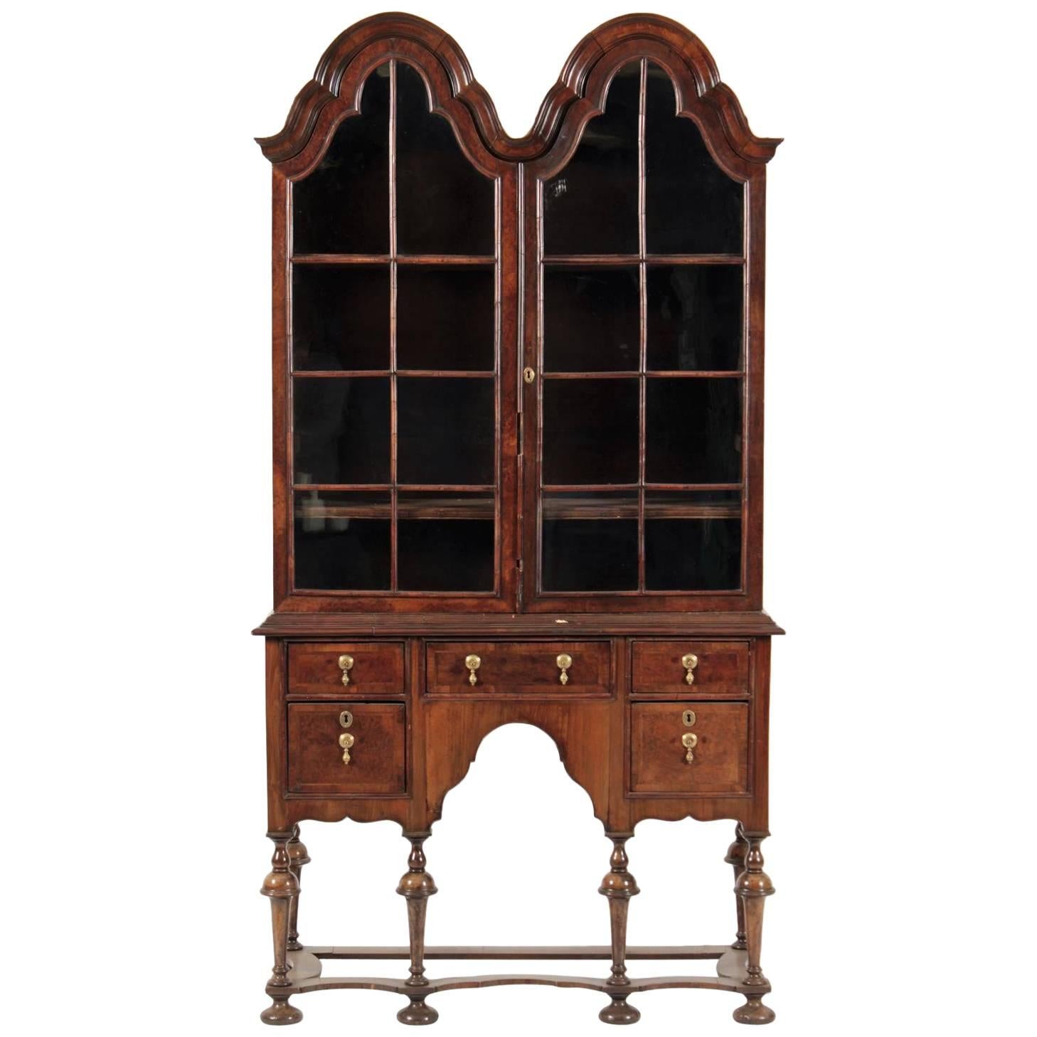 18th Century George I Walnut Display Cabinet on Stand