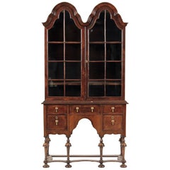 18th Century George I Walnut Display Cabinet on Stand