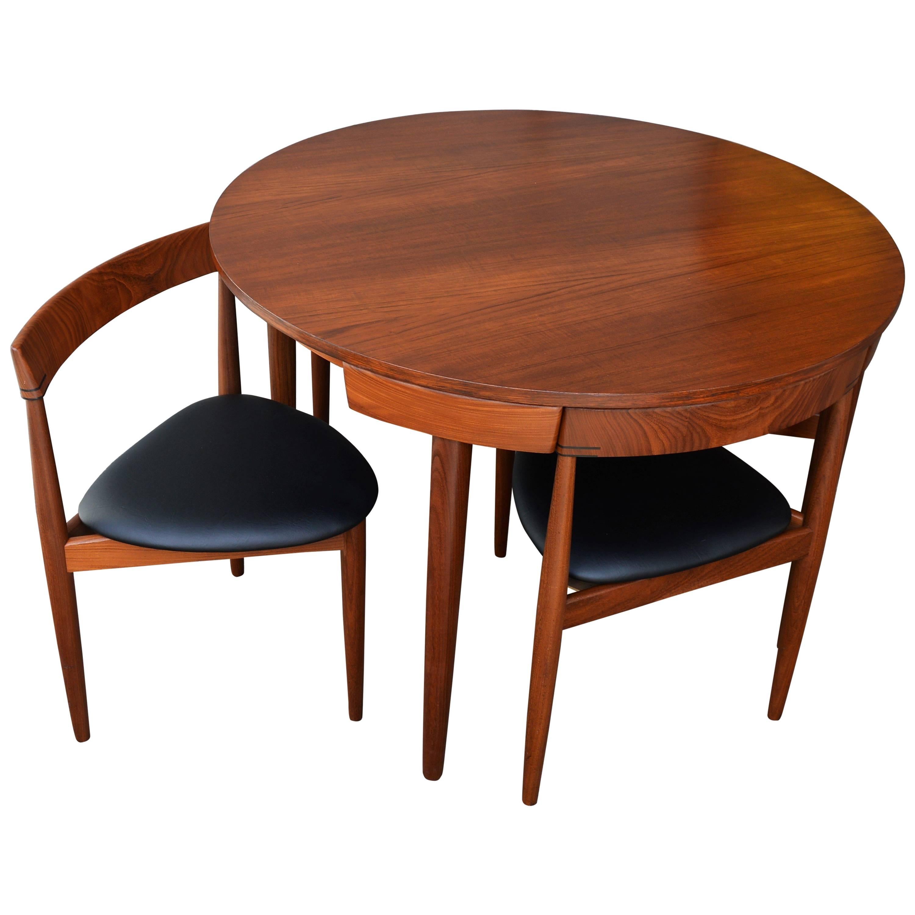 Compact Hans Olsen Teak Dining Set with Four Dining Chairs for Frem Rojle