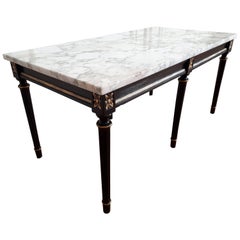 Antique Louis XVI Style Coffee Table Marble Top