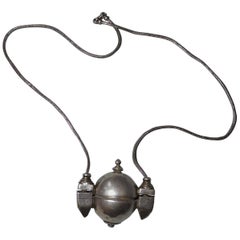 Fine Old Indian Silver Shiva Amulet Necklace