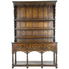 Welsh Dresser, Oak Cottage Dresser, Scotland 1900, Antique Furniture