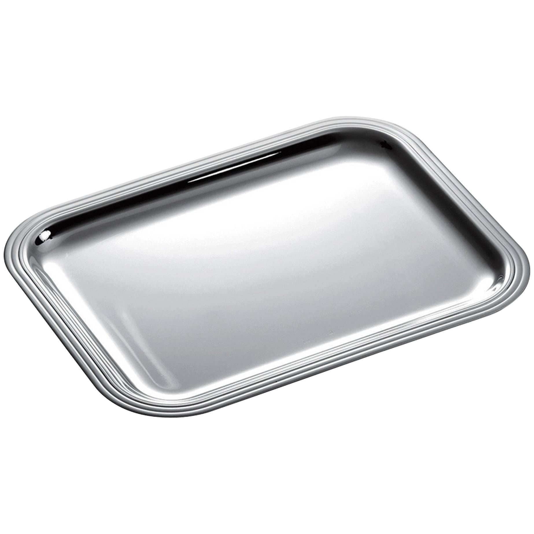 Christofle Silver Plated Rectangular Tray, Model Albi Bagatelle, in It's Box